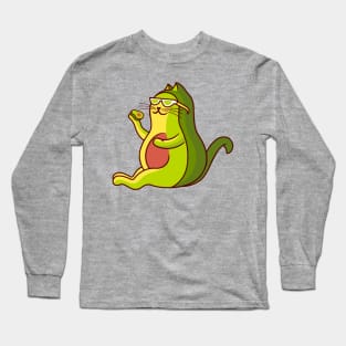 Cool Avocado Cat Long Sleeve T-Shirt